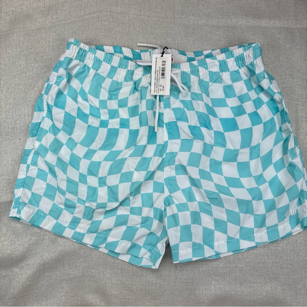 Bloomie's Wavy Check Swim Trunks XL